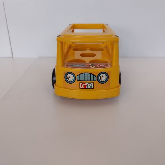 Vintage Little People Nursery School Yellow Bus 1980s Seats 5 People, 3.5" x 7" - Picture 4 of 10
